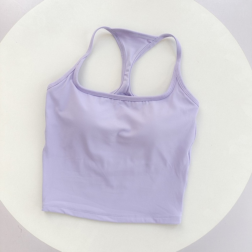 Womens Color Block Backless Yoga Tank Top With Built In Support 16