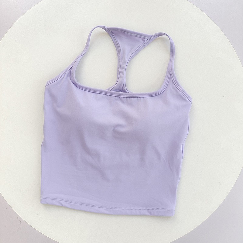 Womens Color Block Backless Yoga Tank Top With Built In Support 16