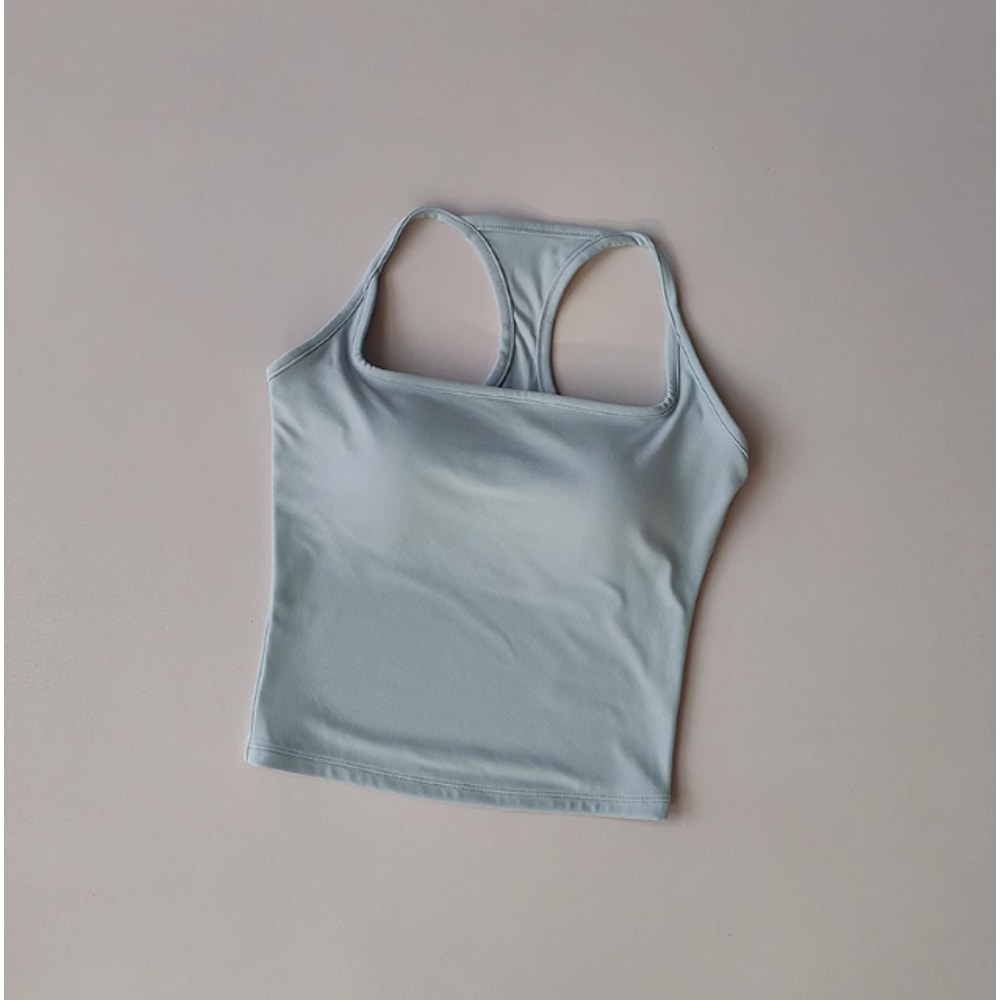 Women's Racerback Sports Bra, Shockproof Yoga Top with Naked Feel, Color Block Workout Bralette for Pilates & Gym