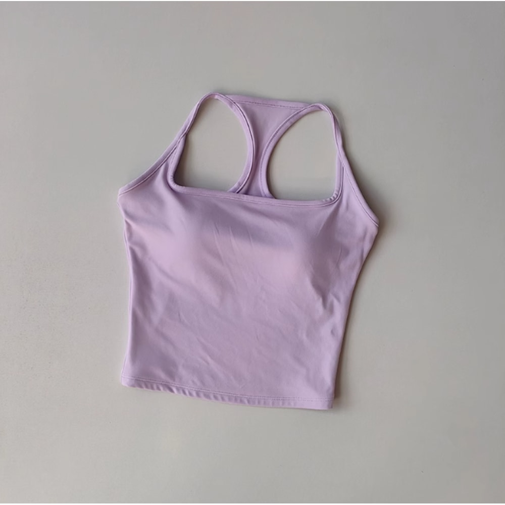 Women's Racerback Sports Bra, Shockproof Yoga Top with Naked Feel, Color Block Workout Bralette for Pilates & Gym