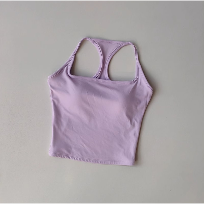 Women's Racerback Sports Bra, Shockproof Yoga Top with Naked Feel, Color Block Workout Bralette for Pilates & Gym