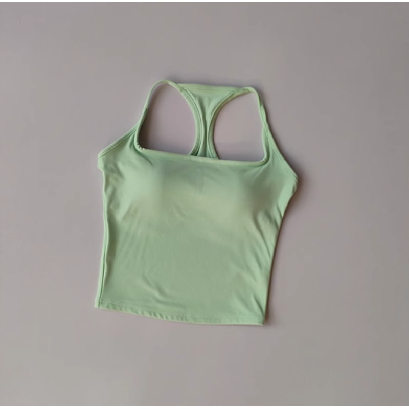Women's Racerback Sports Bra, Shockproof Yoga Top with Naked Feel, Color Block Workout Bralette for Pilates & Gym