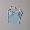 Women's Racerback Sports Bra, Shockproof Yoga Top with Naked Feel, Color Block Workout Bralette for Pilates & Gym