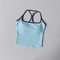 Women's Racerback Sports Bra, Shockproof Yoga Top with Naked Feel, Color Block Workout Bralette for Pilates & Gym
