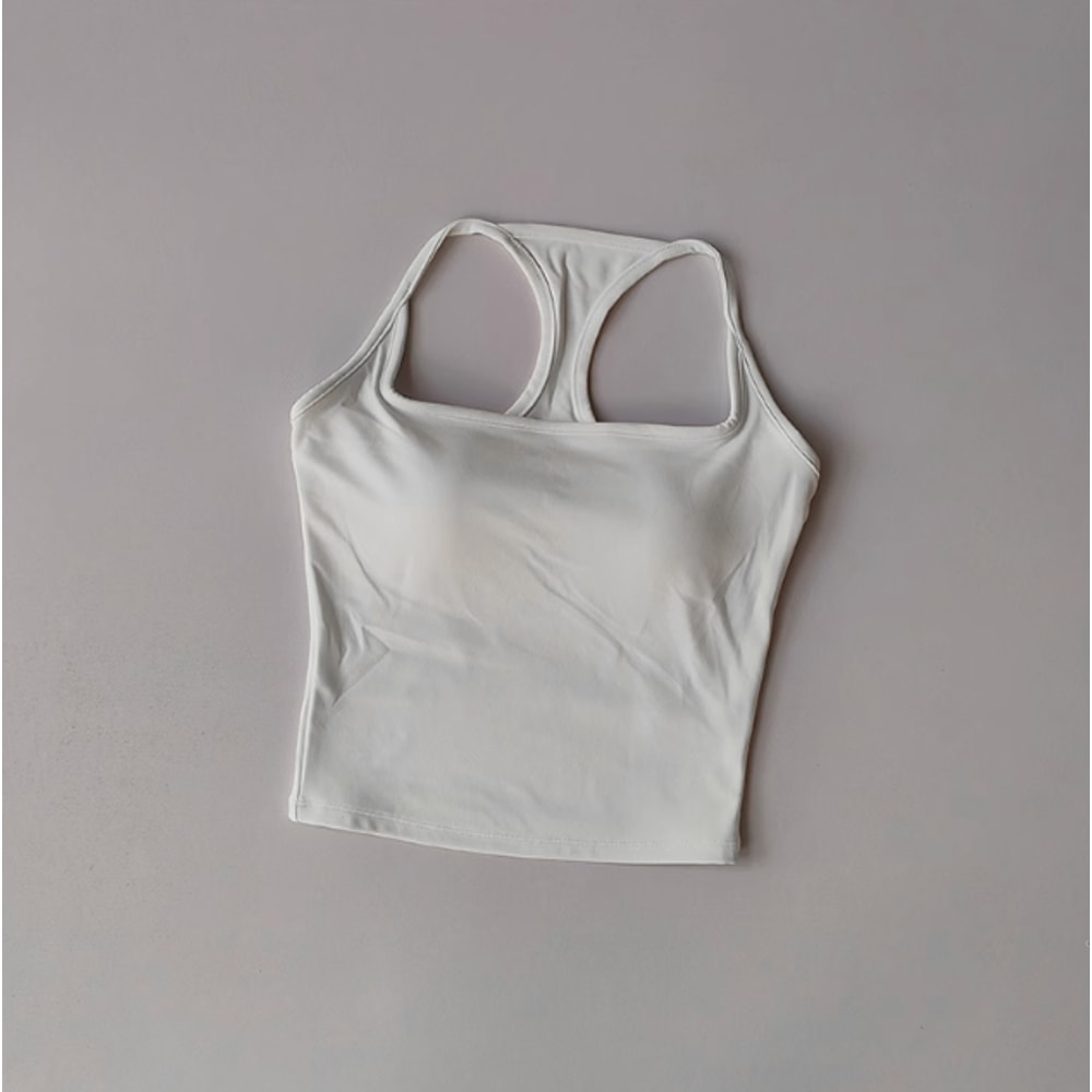 Women's Racerback Sports Bra, Shockproof Yoga Top with Naked Feel, Color Block Workout Bralette for Pilates & Gym