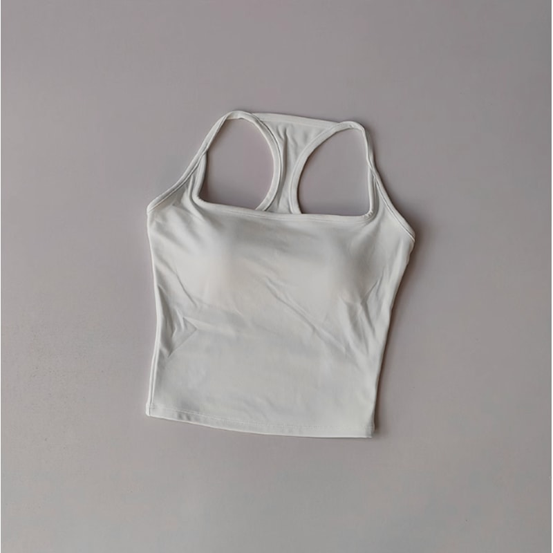 Women's Racerback Sports Bra, Shockproof Yoga Top with Naked Feel, Color Block Workout Bralette for Pilates & Gym
