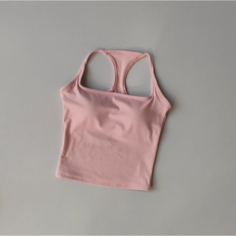 Women's Racerback Sports Bra, Shockproof Yoga Top with Naked Feel, Color Block Workout Bralette for Pilates & Gym