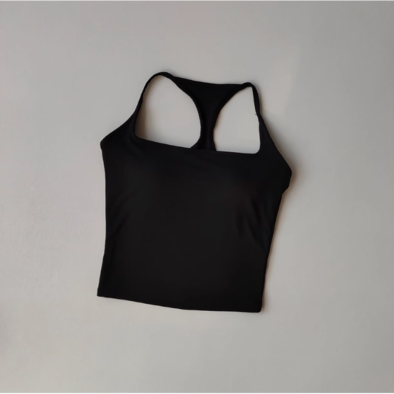 Women's Racerback Sports Bra, Shockproof Yoga Top with Naked Feel, Color Block Workout Bralette for Pilates & Gym