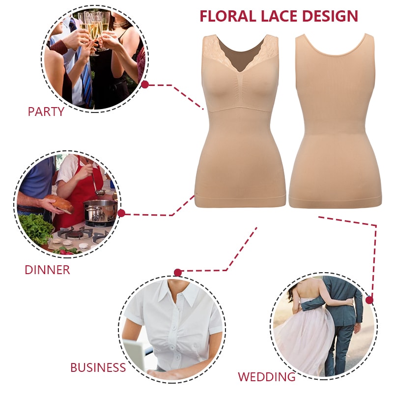 Womens Shapewear Tank Top With BuiltIn Bra Tummy Control Slim Waist 4