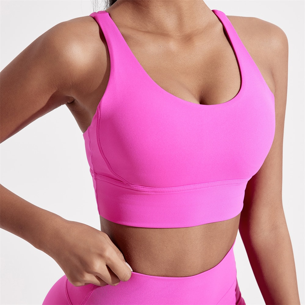 Womens Padded Cross Back Sports Bra Comfortable Support Fit For Yoga Gym Active Training 2