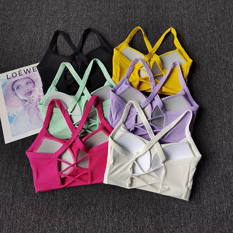 High Support Women's Crisscross Racerback Sports Bra for Yoga & Fitness