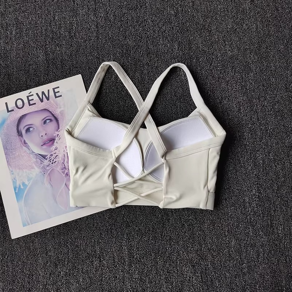 High Support Women's Crisscross Racerback Sports Bra for Yoga & Fitness