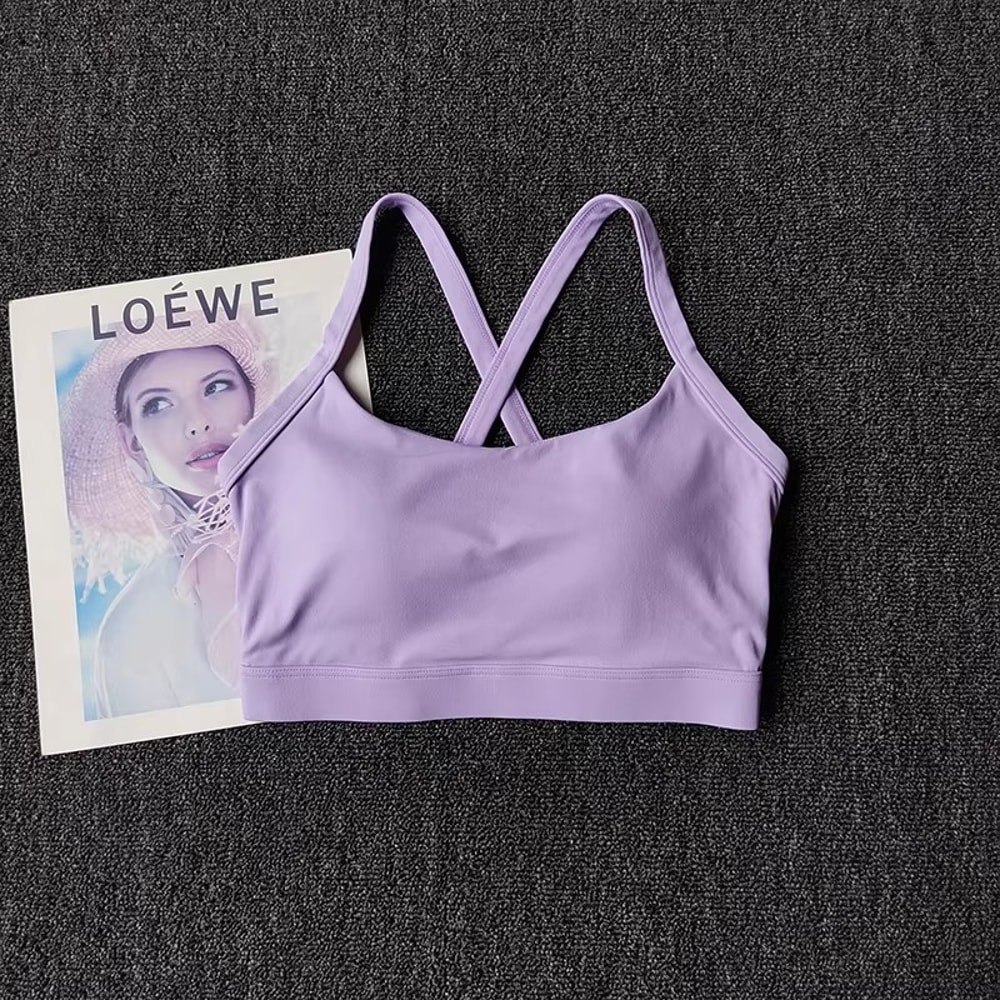 High Support Women's Crisscross Racerback Sports Bra for Yoga & Fitness