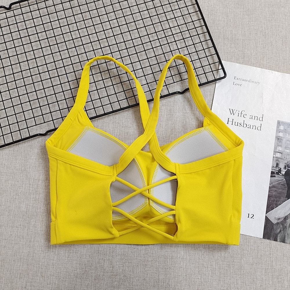 High Support Women's Crisscross Racerback Sports Bra for Yoga & Fitness