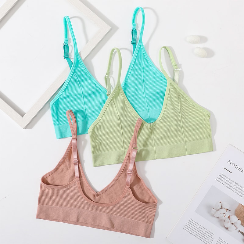Seamless Wireless Bralette Crop Top U Back Ribbed Comfort Bra 1