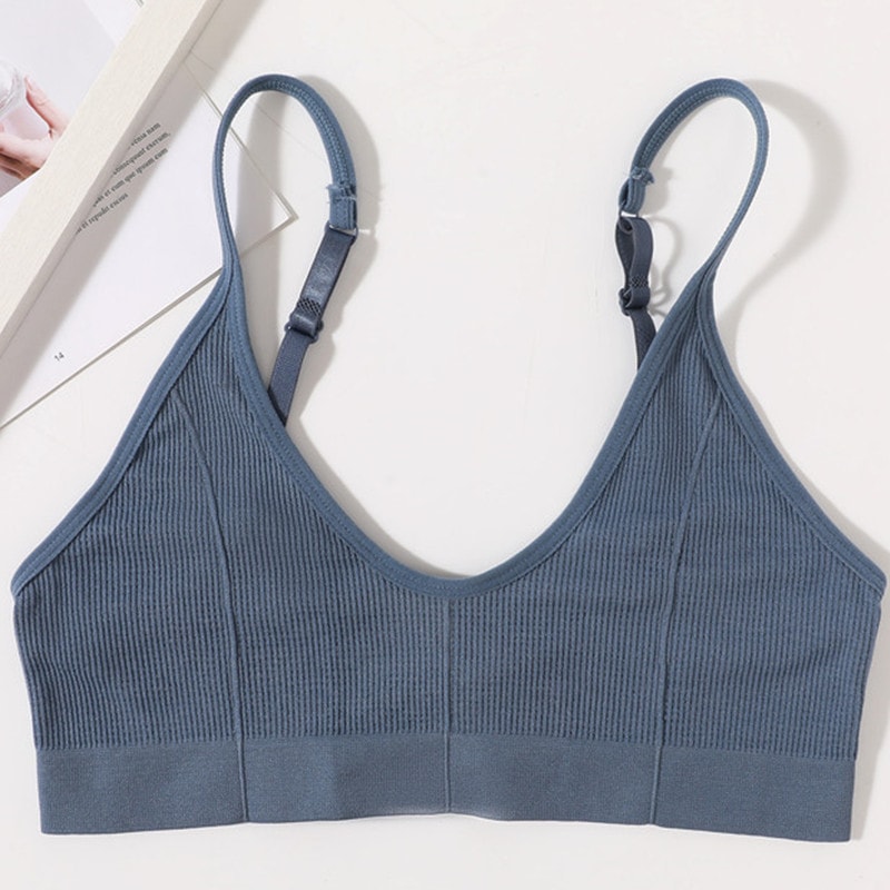 Seamless Wireless Bralette Crop Top U Back Ribbed Comfort Bra 6