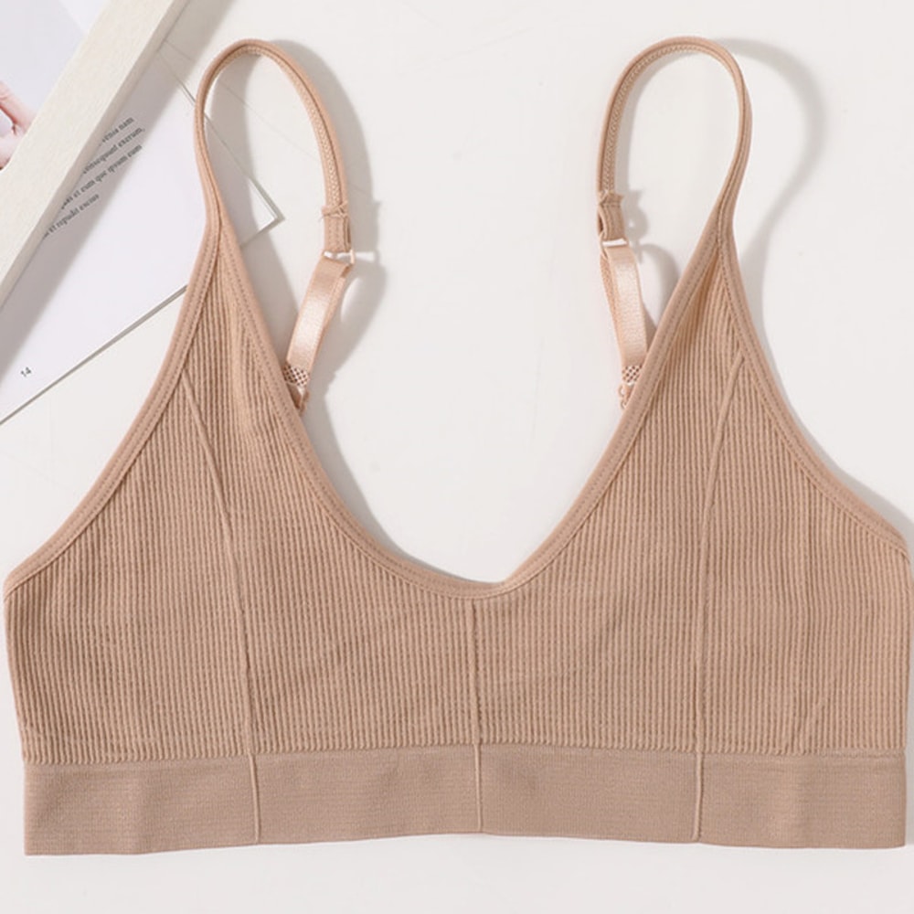 Seamless Wireless Bralette Crop Top U Back Ribbed Comfort Bra 7