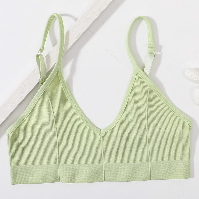 Seamless Wireless Bralette Crop Top U Back Ribbed Comfort Bra 10