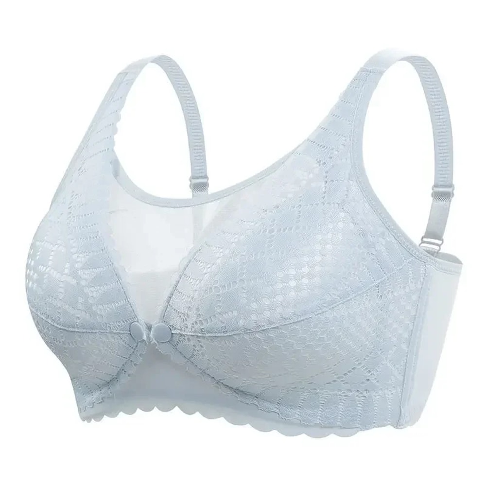 Aura Front Button Maternity Nursing Bra – Wireless Gathered Support & Comfort for Breastfeeding
