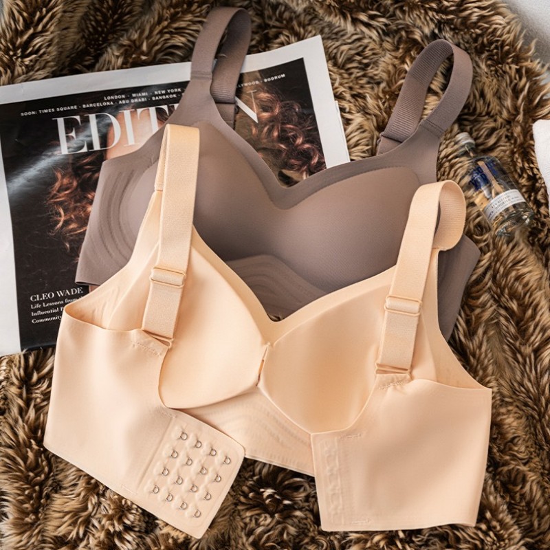 Push Up Seamless Bra Wide Adjustable Straps Plus Size Wireless Bra Comfort Lingerie