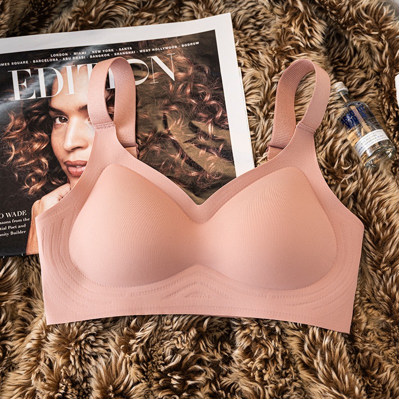 Push Up Seamless Bra Wide Adjustable Straps Plus Size Wireless Bra Comfort Lingerie
