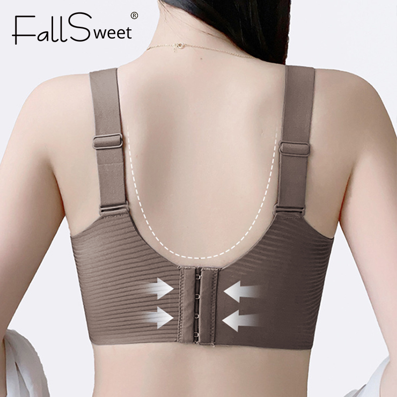 FallSweet Plus Size Wireless Push Up Bra Seamless Breathable Comfort Bralette 2