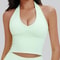 Womens High Support Seamless Yoga Sports Bra with Push Up & Open Back