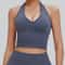 Womens High Support Seamless Yoga Sports Bra with Push Up & Open Back