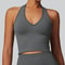 Womens High Support Seamless Yoga Sports Bra with Push Up & Open Back
