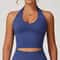 Womens High Support Seamless Yoga Sports Bra with Push Up & Open Back