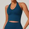 Womens High Support Seamless Yoga Sports Bra with Push Up & Open Back
