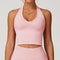 Womens High Support Seamless Yoga Sports Bra with Push Up & Open Back
