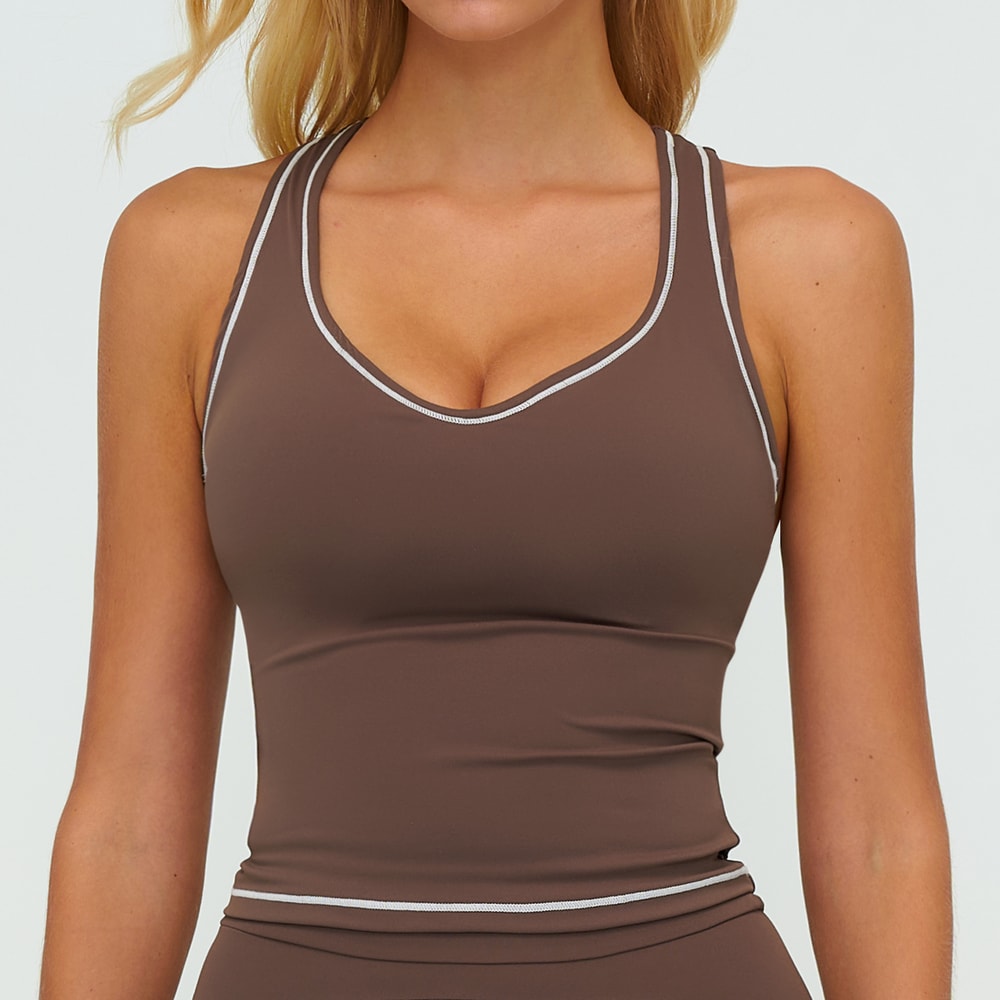 Ultra Fit Women Yoga Tank Top with Removable Chest Pad Fitness Bra Halter Activewear