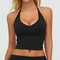 Womens Hanging Neck High Support Sports Bra Backless Gym Yoga Workout Top 3