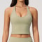 Womens Hanging Neck High Support Sports Bra Backless Gym Yoga Workout Top 6
