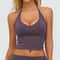 Womens Hanging Neck High Support Sports Bra Backless Gym Yoga Workout Top 4