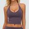 Womens Hanging Neck High Support Sports Bra Backless Gym Yoga Workout Top 4