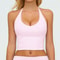 Womens Hanging Neck High Support Sports Bra Backless Gym Yoga Workout Top 5