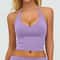 Womens Hanging Neck High Support Sports Bra Backless Gym Yoga Workout Top 9