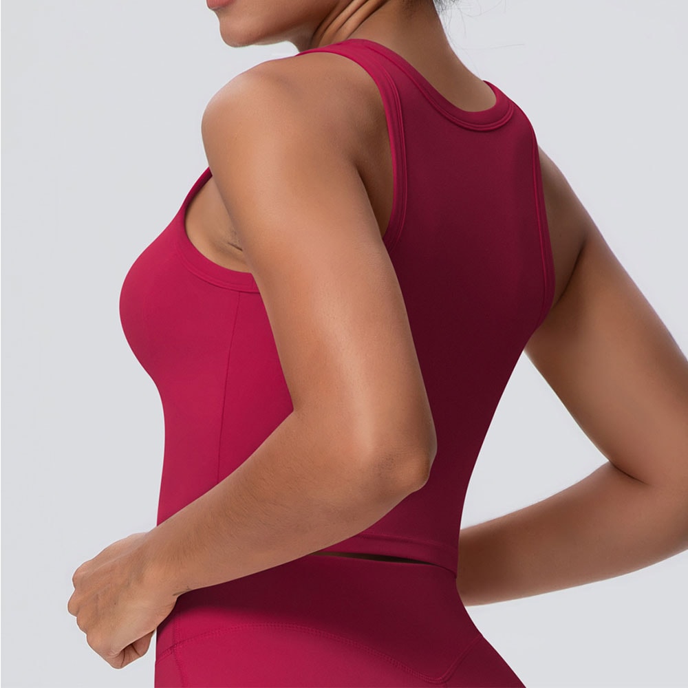Womens Open Back Push Up Sports Bra Tank Top Yoga & Workout Support