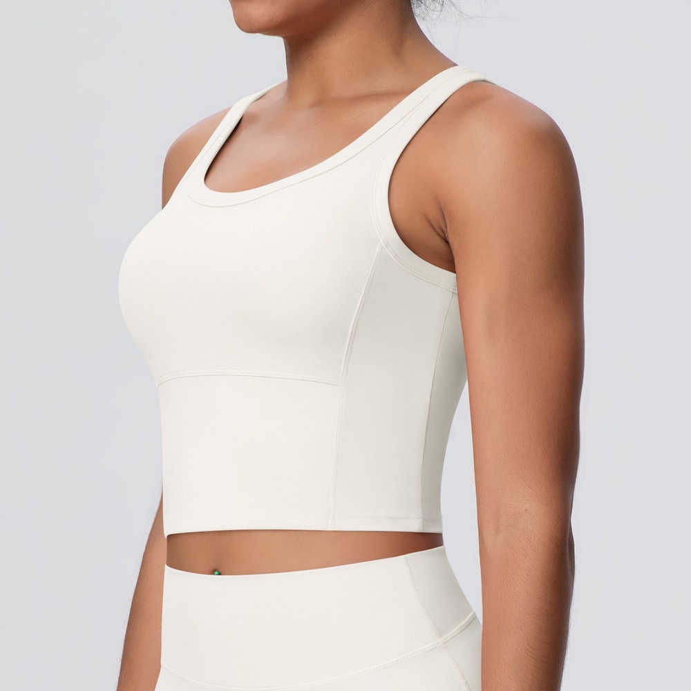 Womens Open Back Push Up Sports Bra Tank Top Yoga & Workout Support