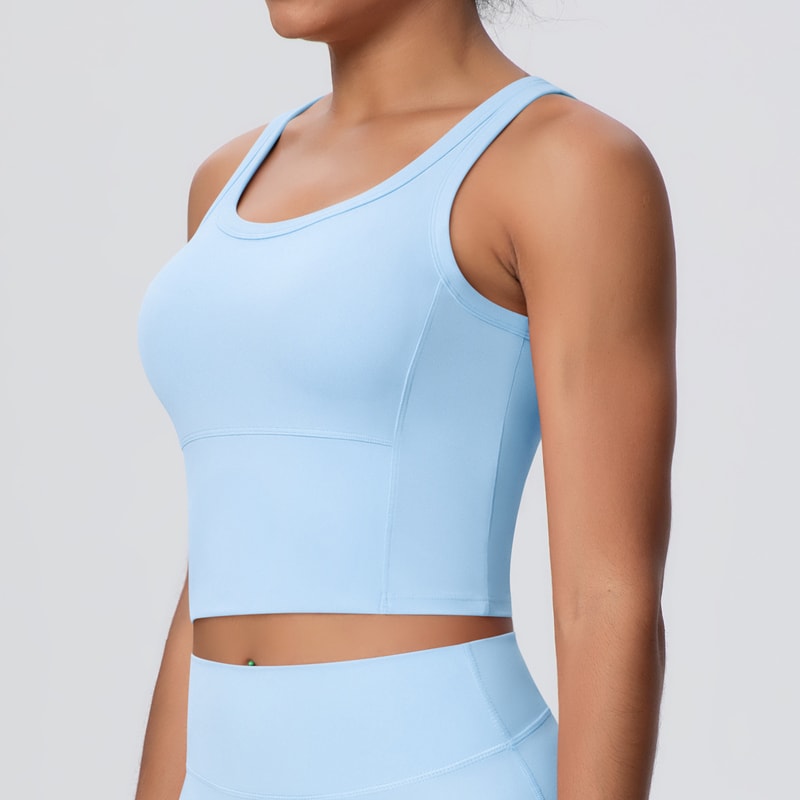 Womens Open Back Push Up Sports Bra Tank Top Yoga & Workout Support