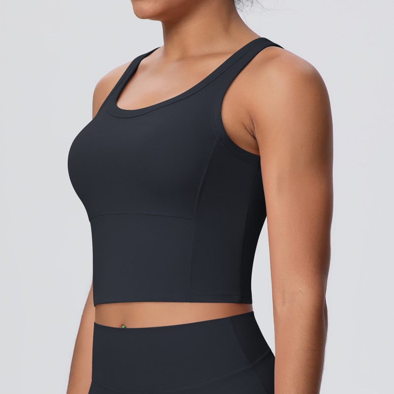 Womens Open Back Push Up Sports Bra Tank Top Yoga & Workout Support