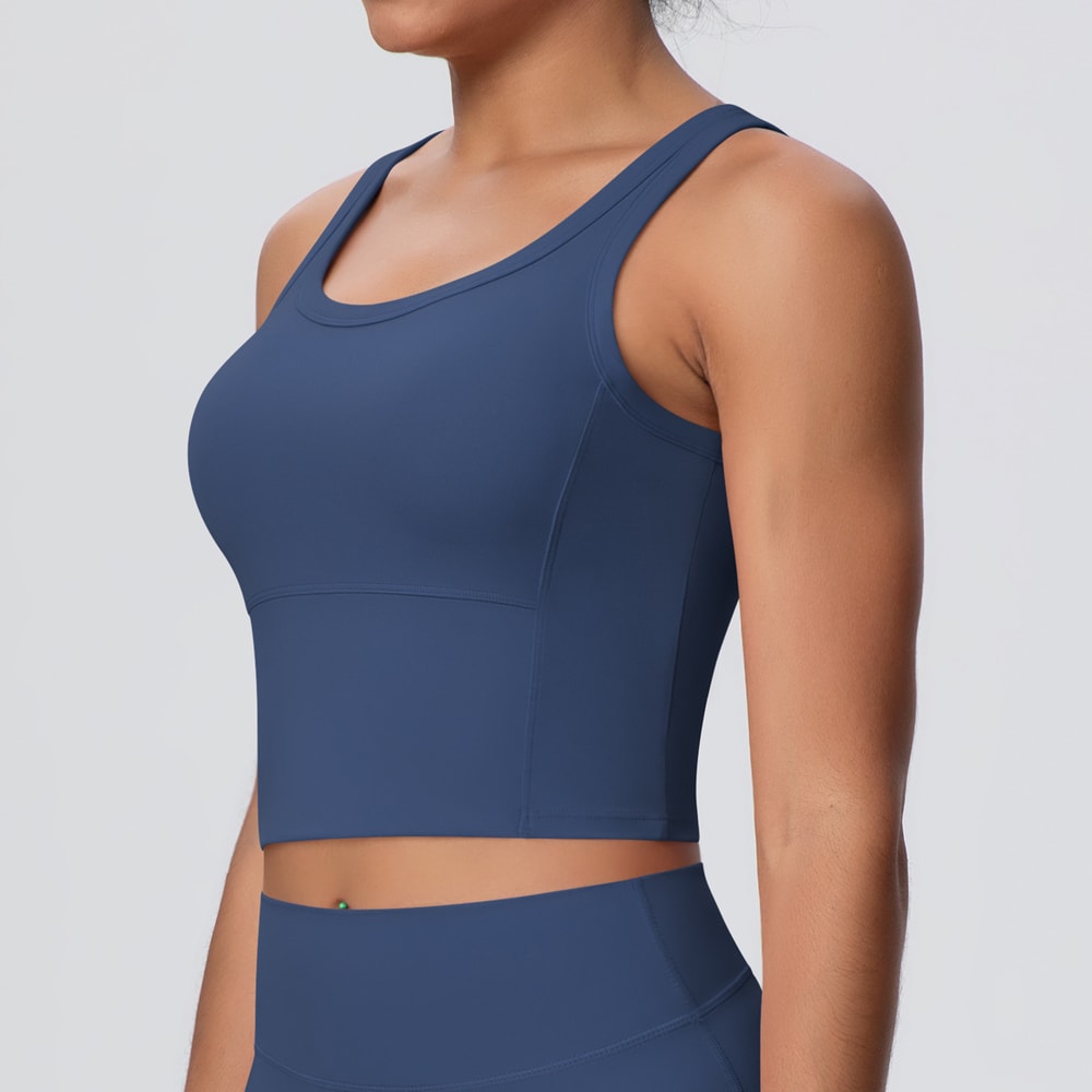 Womens Open Back Push Up Sports Bra Tank Top Yoga & Workout Support