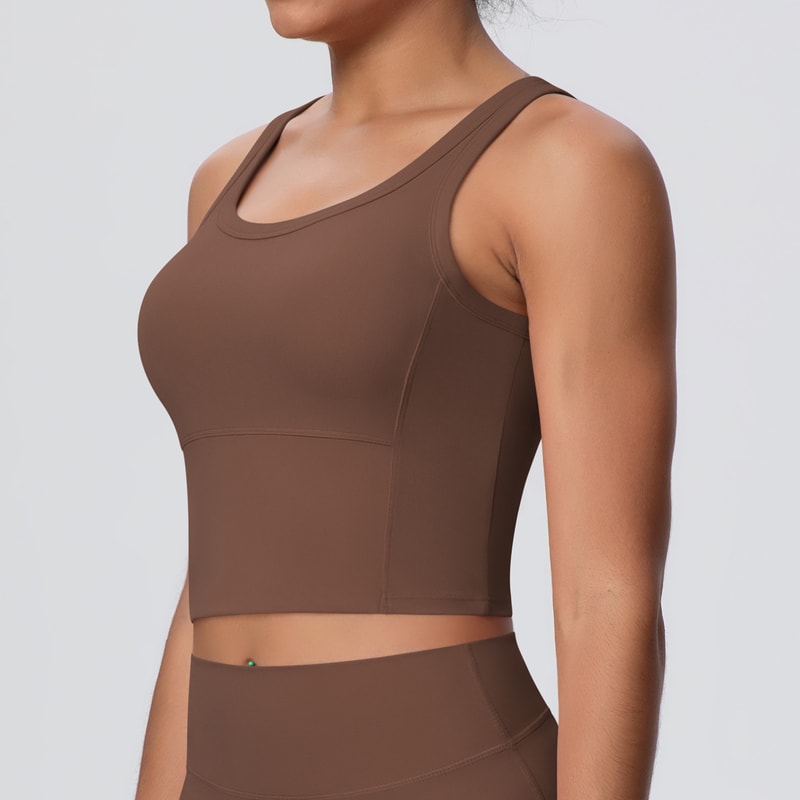 Womens Open Back Push Up Sports Bra Tank Top Yoga & Workout Support