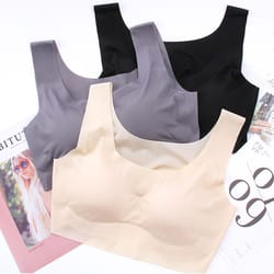 womens ice silk seamless gym & yoga sports bra crop top