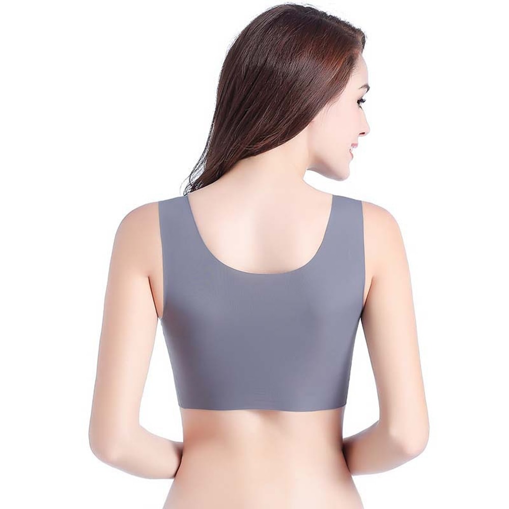 Womens Ice Silk Seamless Gym & Yoga Sports Bra Crop Top