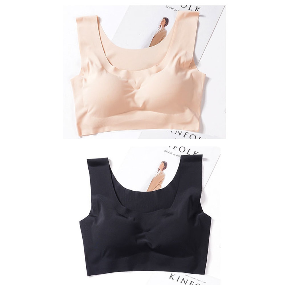 Womens Ice Silk Seamless Gym & Yoga Sports Bra Crop Top