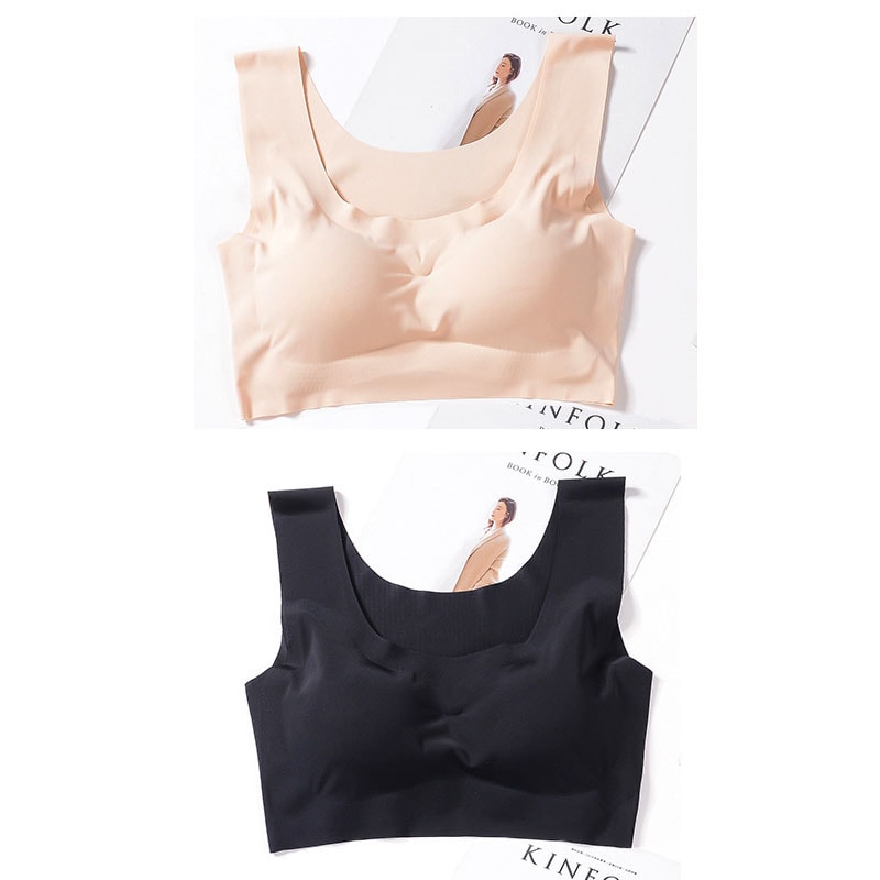 Womens Ice Silk Seamless Gym & Yoga Sports Bra Crop Top