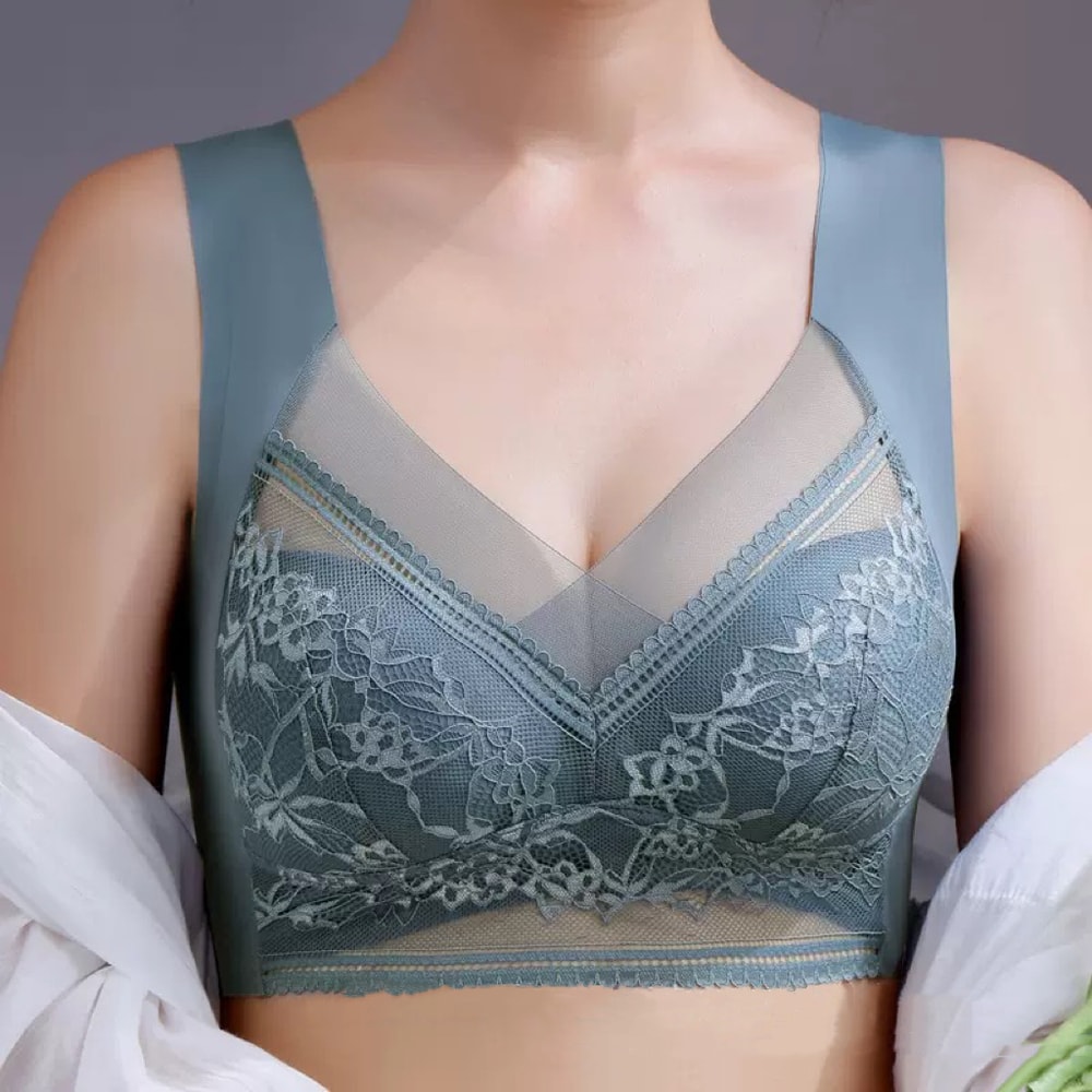 Plus Size Seamless Comfort Bra Ice Silk Anti Sag Support Vest 0